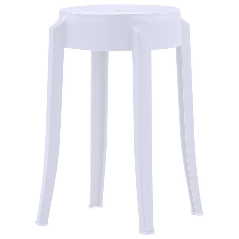 Lonny Plastic Accent Stool, White