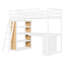 Lit mezzanine avec échelle, tablettes et bureau