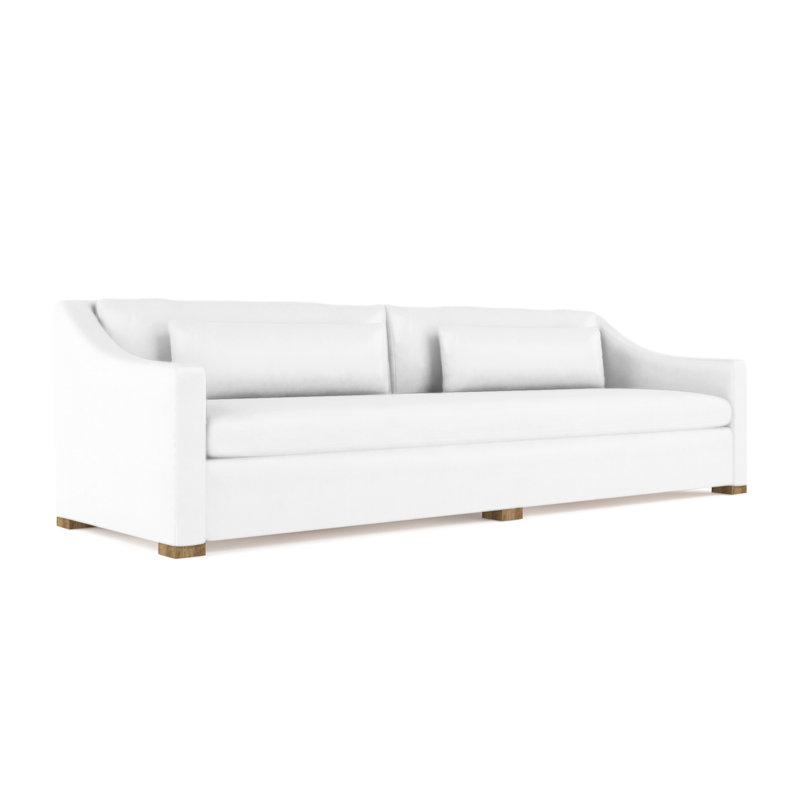 Crosby Slope Arm Sofa, 32.5" H x 120" W x 38" D, Weathered, Vintage Leather Blanc