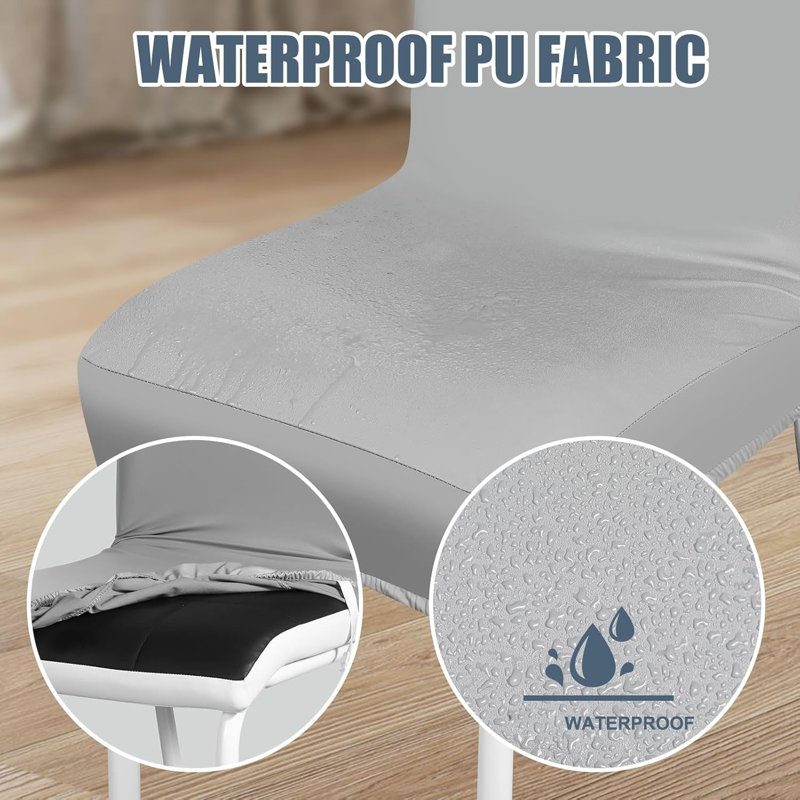 Leather Box Cushion Dining Chair Slipcover