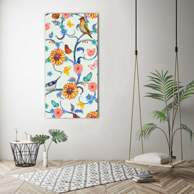 Birds Butterflies Flowers - Wrapped Canvas Print