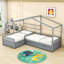 Lit plateforme simple en forme de L avec 3 tiroirs de rangement-1705469287