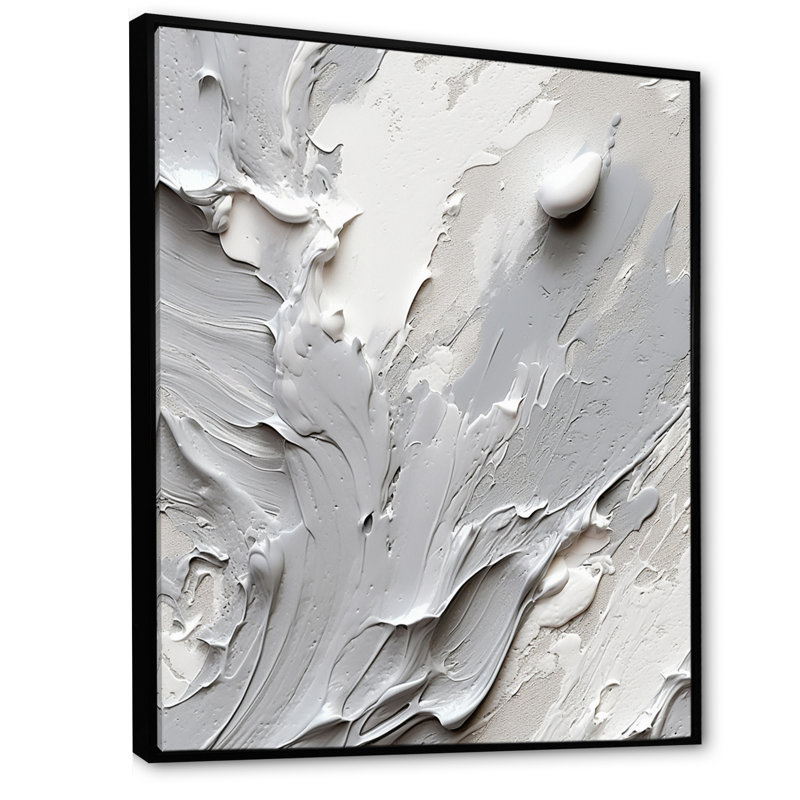 «Gray and Cream Harmony In Chaos I», reproduction d'art sur toile, H 32 po x l 24 po x P 1 po, Cadre flottant noir