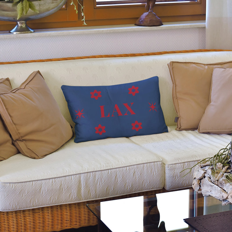 Coussin 14 po x 10 po LA, Bleu, rouge, LA