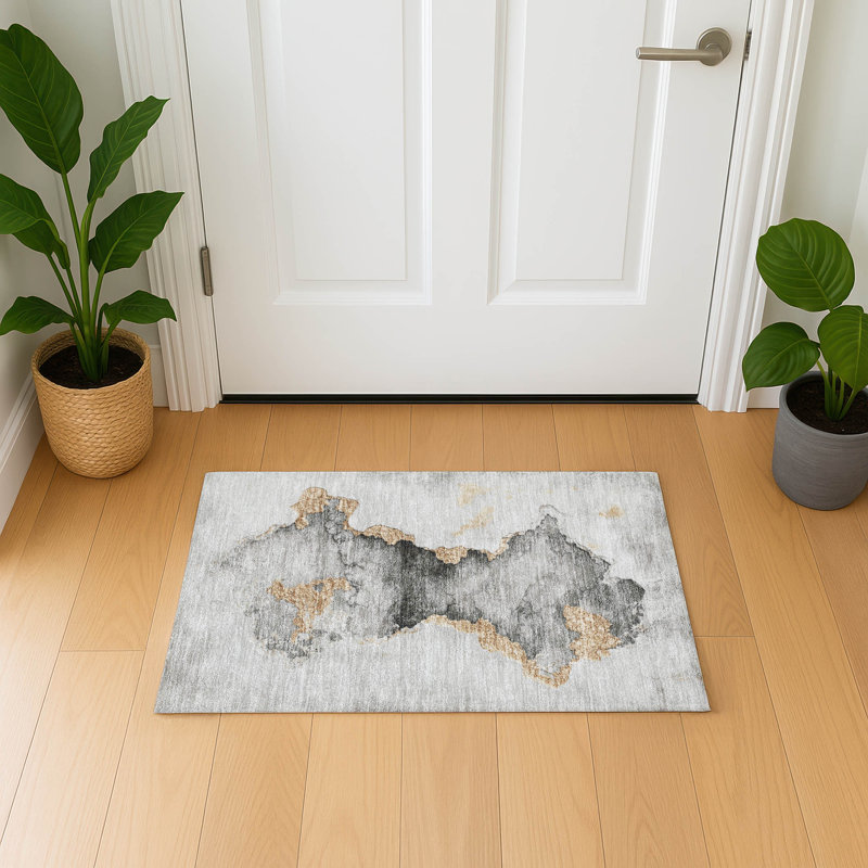 Premium Machine Washable Jacquez AMF1795 Modern Rug, Rectangle 1'8" x 2'6"