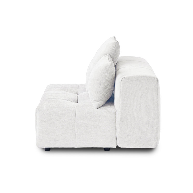 Chaise sans accoudoirs en tissu Kay, Blanc