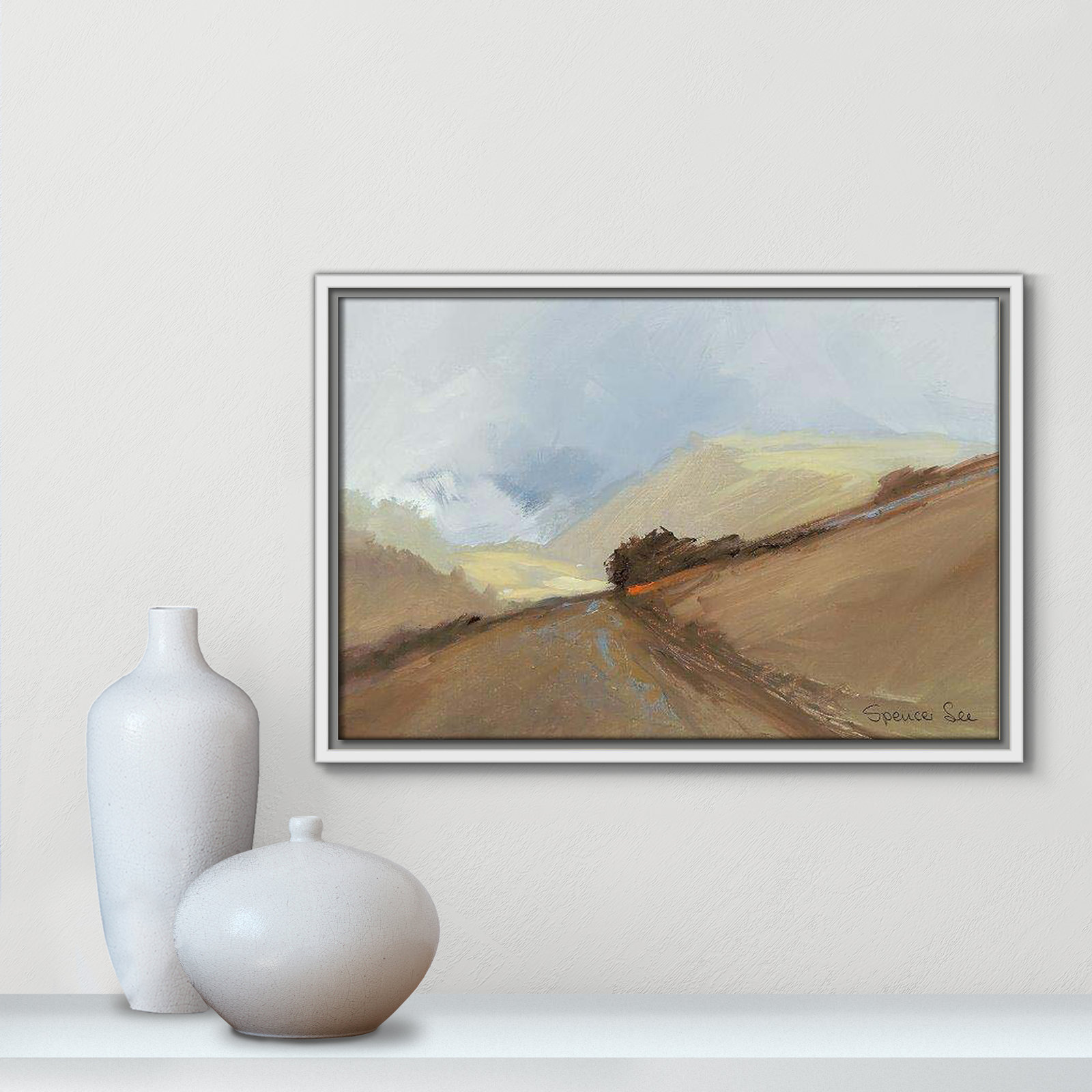 Heaven And Earth II by Spencer Lee, 13.5'' H x 19.5'' W x 2'' D, White Framed