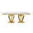 Modern 66.93" Faux Marble Rectangular Dining Table with Stanless Steel Base for 6-1028498338