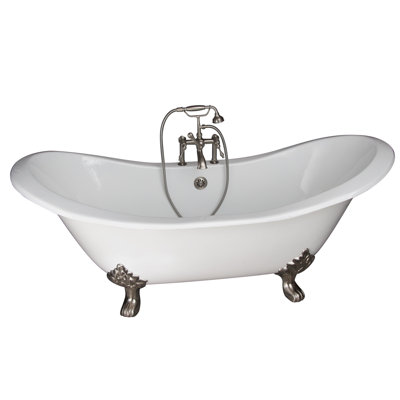 72'' x 30'' Freestanding Soaking Cast Iron Bathtub