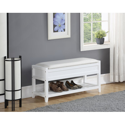 Banc avec rangement pour chaussures blanc
