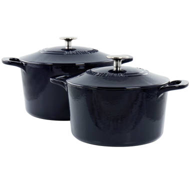 Martha Stewart 7-Quart Enamel on Cast Iron Dutch Oven Navy Ombre