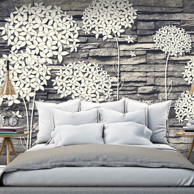 Stones Flowers Semi-Gloss Paste the Wall Mural, 350 cm x 245 cm