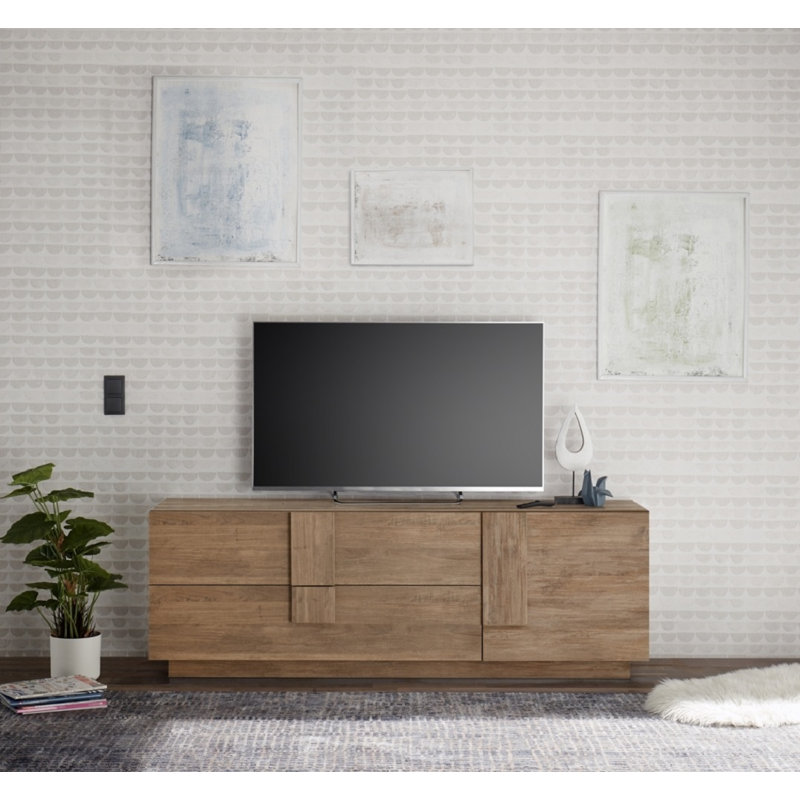 Brayanna TV Stand for TVs up to 55", Oak Wood