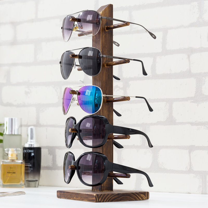 5-Pair Tabletop Sunglasses Tiered Jewellery Stand, Brown