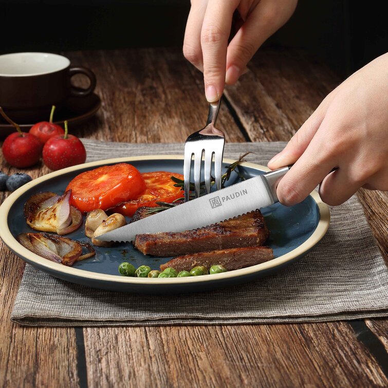 PAUDIN Steak Knives Set of 8, Steak Knives 4.5 Inch, High Carbon