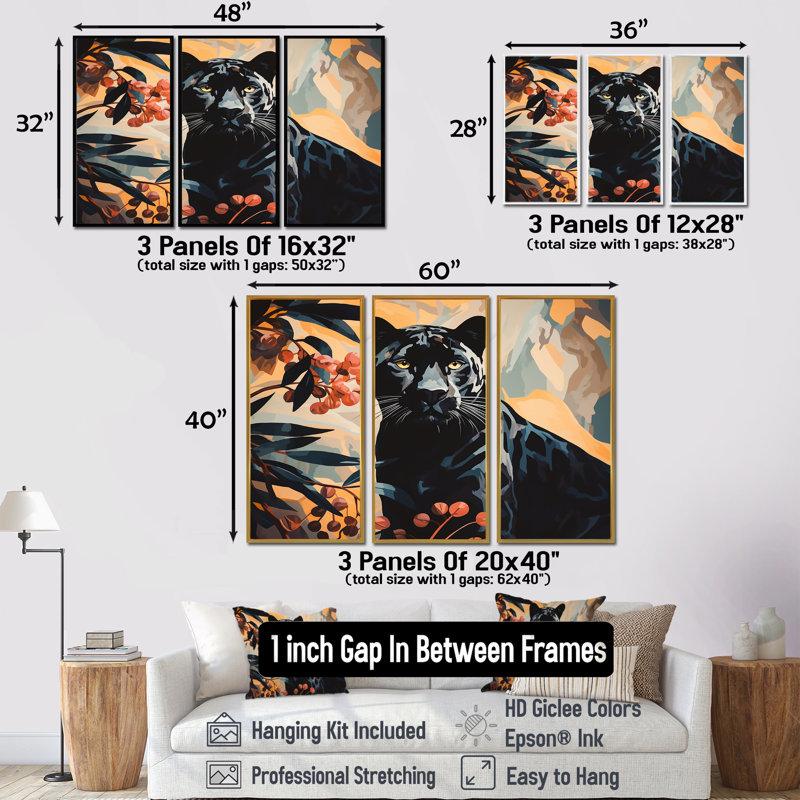 Ensemble d'art mural Drye, Encadrement argenté, H 40 po x l 60 po x P 1 po