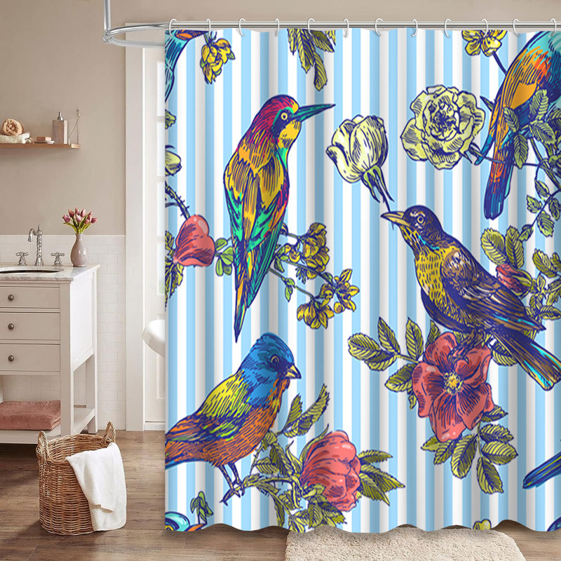 Rideau de douche avec 12 crochets, L 72 po x l 84 po