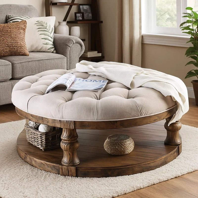 Table basse Scaggs, Beige/brun, 20" H x 48" W x 48" D