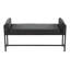 Banc en métal noir, bois gris et similicuir noir, 16,00 x 45,25 x 22,50 pouces, similicuir, 1 pièce, banc, noir, gris, fabrication robuste-131372939