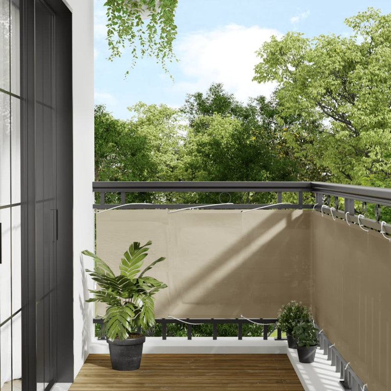 Dakota Fields Balcony Screen 100% Polyester Oxford, Beige, 700cm H x 75cm W