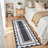 Modern Neutral Non Slip Washable Rugs, Contemporary Border Print Pattern Foldable Soft Carpet, Low Pile Floor Mat-68956394