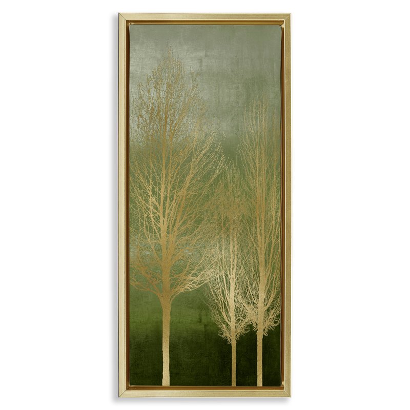 Cadre flottant à branches dorées Tranquil, design par Kate Bennett, H 25 po x l 11 po, Cadre flottant métallique doré