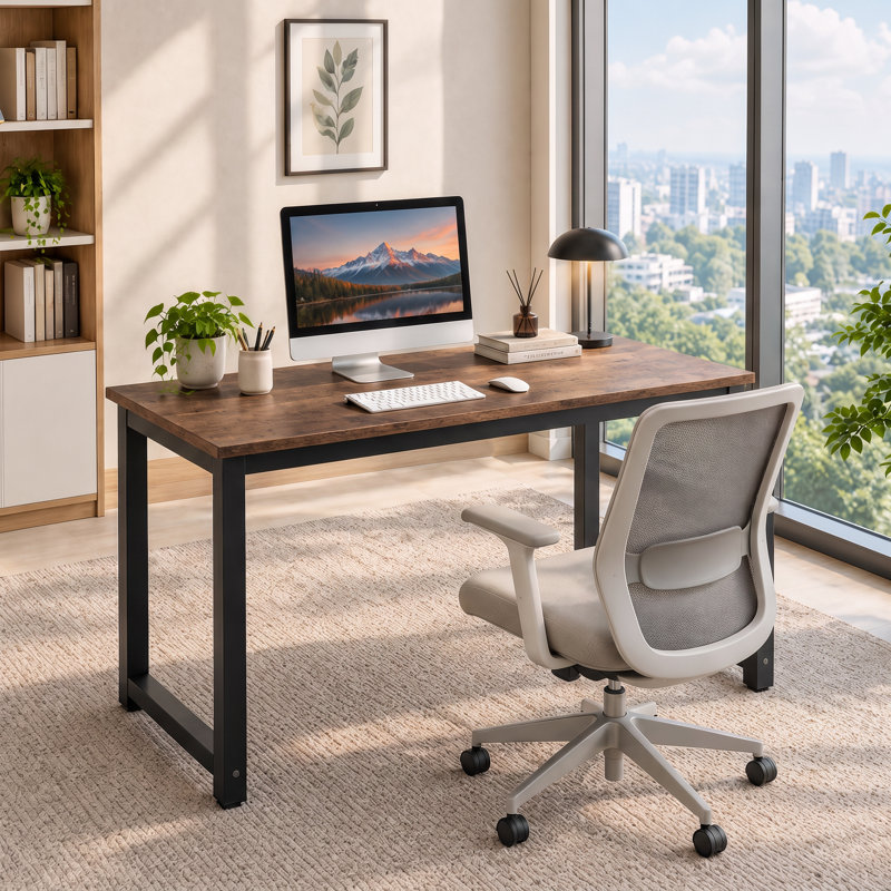 Bureau d'ordinateur 47 po, 47 * 23,6 pouces, Brun et noir