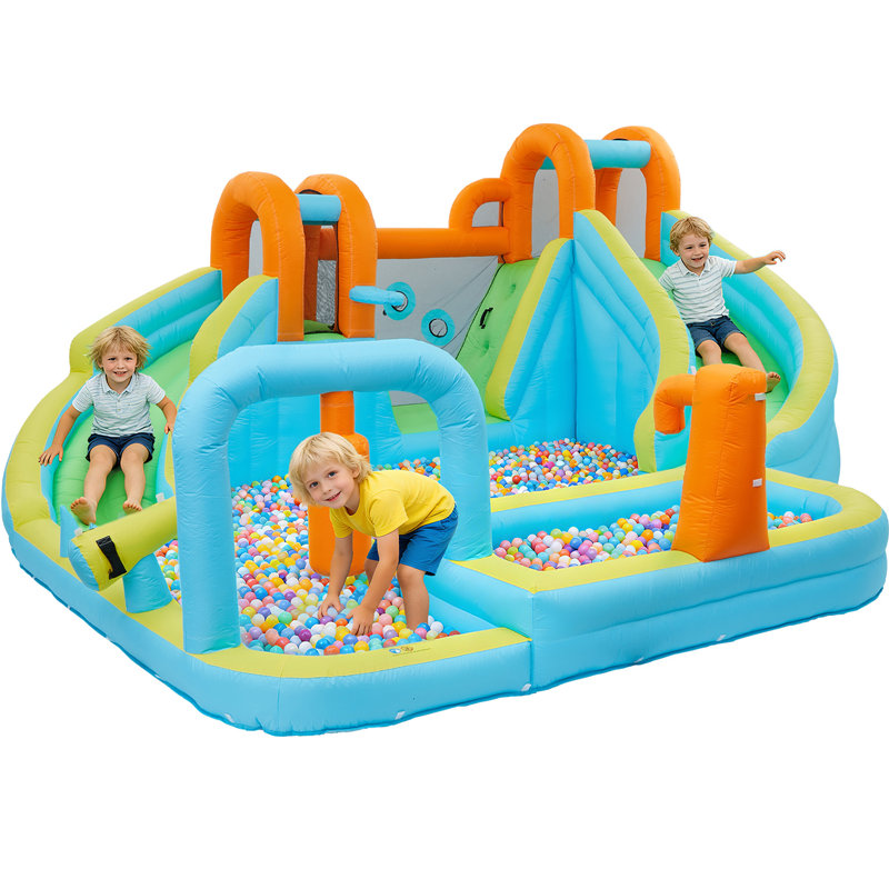 Château gonflable 7-en-1 pour enfants avec glissoire et souffleur de 350 W, château gonflable intérieur et extérieur pour utilisation dans la cour