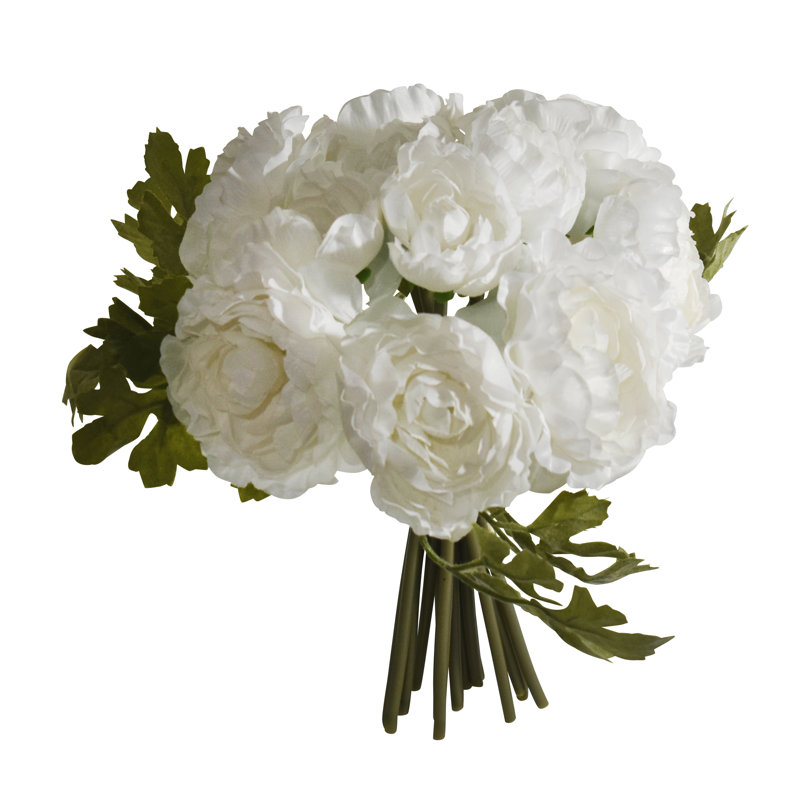 11" WHITE Ranunculus Centerpieces Bouquet , White