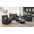 Jacob Grey Contemporary Faux Leather Loveseat With Pillow Top Arms