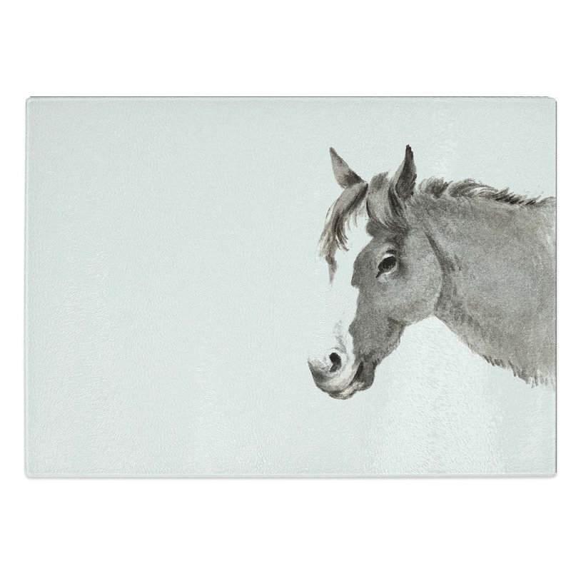 Glass Head of The Horse by Jean Bernard Chopping Board, 39 cm W x 28.5 cm L