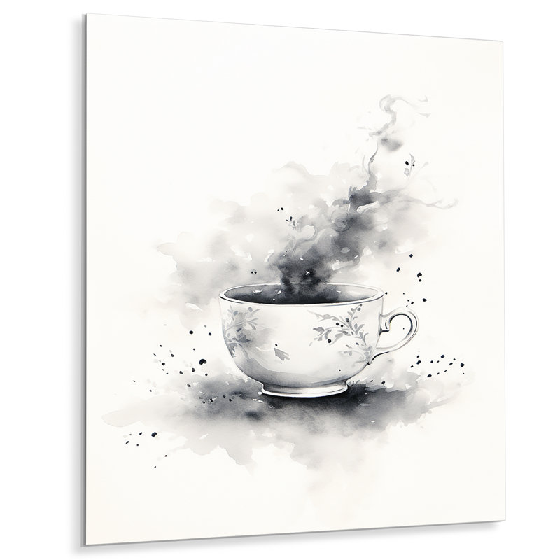 «Chinese Tea Elegance I» - Art mural en métal café et thé, H 20 po x l 12 po x P 1 po