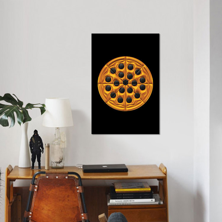 «Pizza», impression sur toile, H 40 po x l 26 po x P 1,5 po, Pas de tapis, Toile tendue