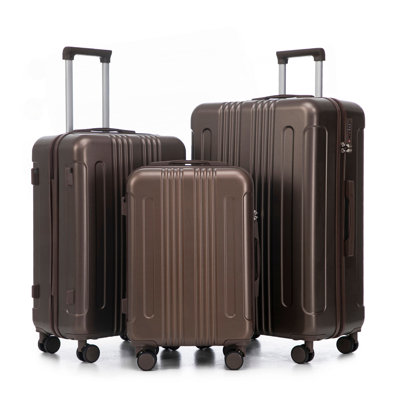 20 po / 24 po / 28 po 3 pièces / ensemble en valise à roulettes ABS, valise de cabine, couleur assortie, serrure à combinaison TSA