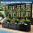 Galvanized Steel Raised Garden Bed with Trellis and Wheels – 71"X35"X16", Planter Box for Climbing Plants, Privacy Screen with Lockable Casters-1618296086