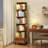 5 Tier Rotating Bookshelf, 360° Display Round Spinning Bookshelf With Wheels-51728204-51728199