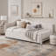 Lit de jour simple tapissier en L rembourré avec lit gigogne-92769394