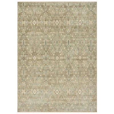 Hiller Traditional Hand-Knotted Beige Area Rug