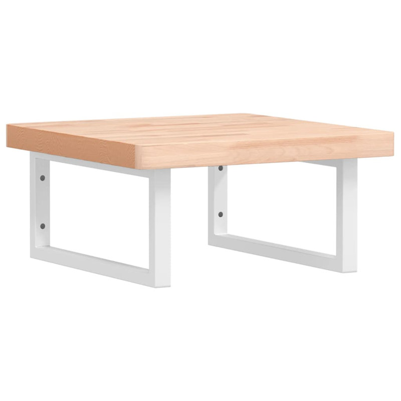 Arvester 50cm Solid Wood Bathroom Vanity Top, Beech/White