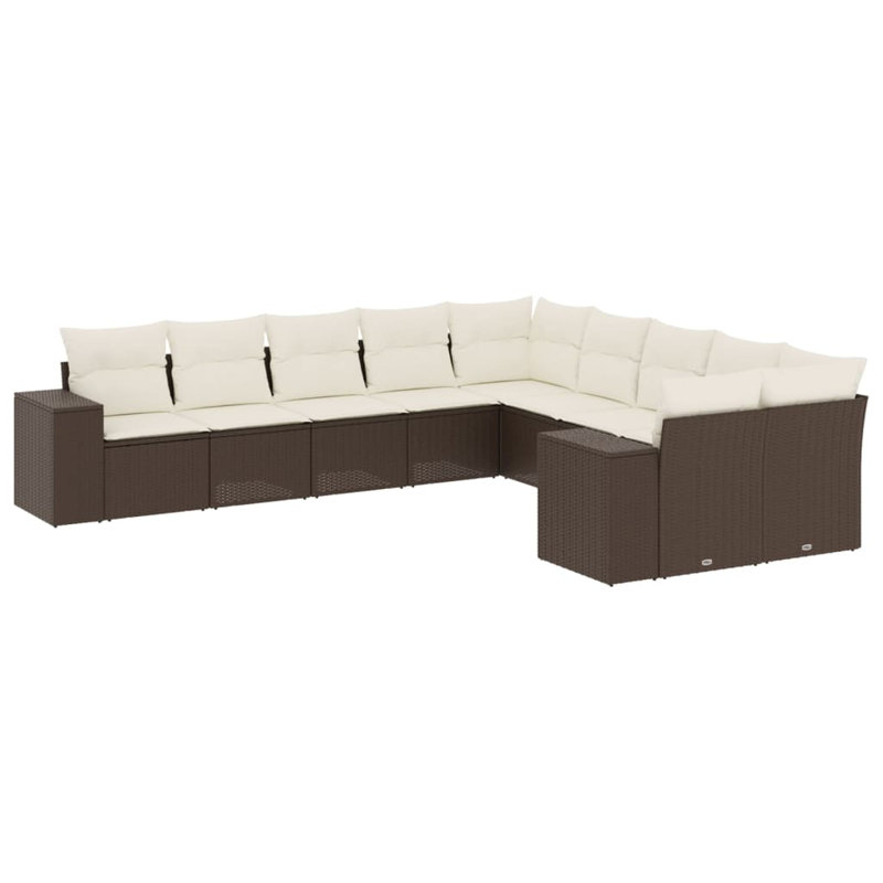 vidaXL Garden Sofa Set Brown