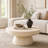 White Faux Marble End Table With Rain Cover, Suitable For Both Indoor And Outdoor Use-1139379930