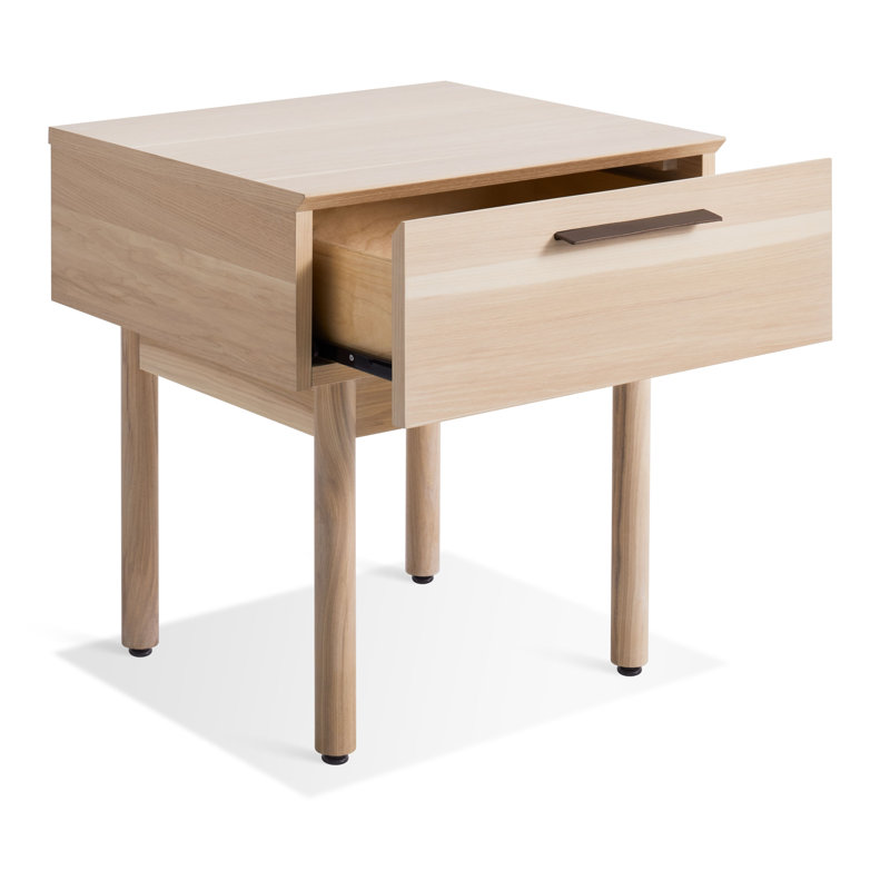 Shale 1 - Drawer Solid Wood Nightstand, Hickory