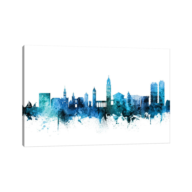 Split, Croatia Skyline by Michael Tompsett - Wrapped Canvas Gallery-Wrapped Canvas Giclée