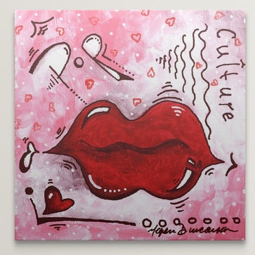 «Kissable» par Ethan, reproduction d'art, H 35 po x l 35 po x P 1,5 po, Toile