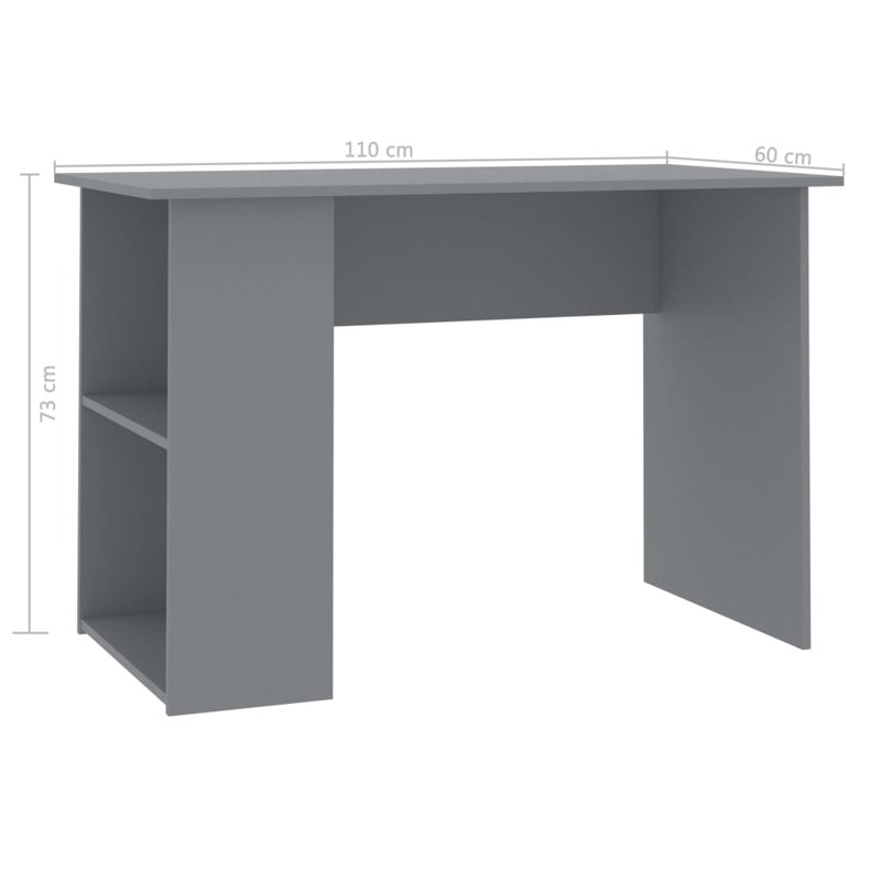 Bureau Bureau d'ordinateur Bureau à domicile Table de travail en bois d'ingénierie, Gris