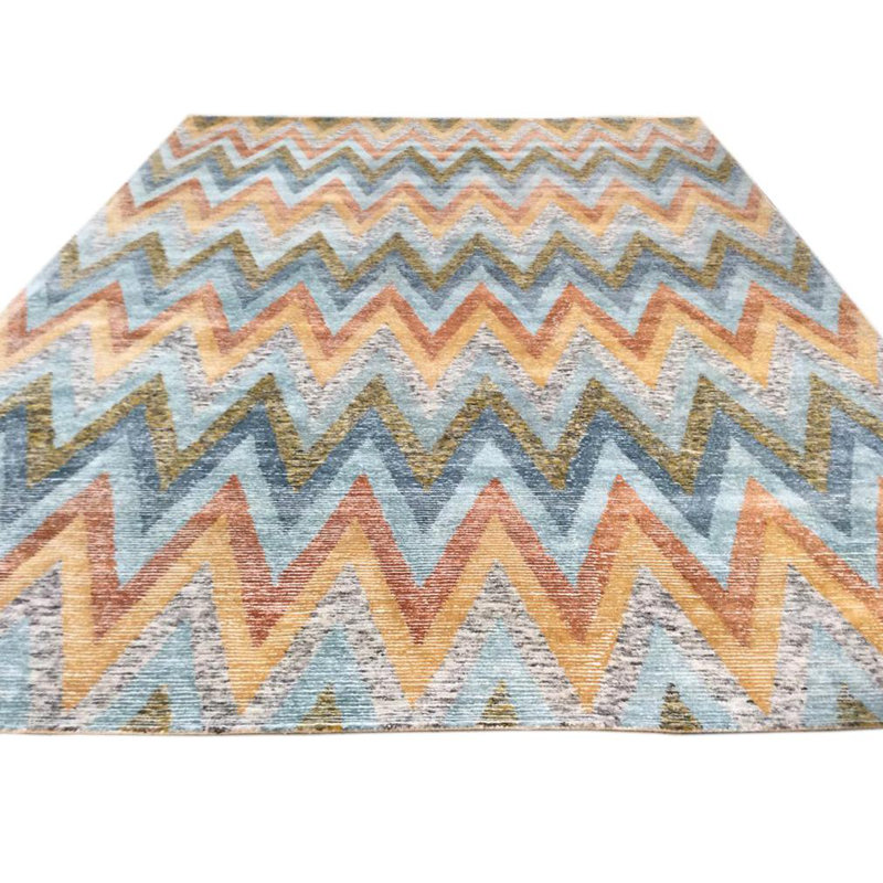 Tweed Chevron Area Rug in Gold