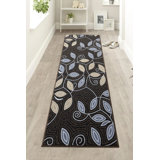Custom Size Runner Rug Berber Style Floral Leaves Low Pile Slip Resistant Runner Rugs by Feet
