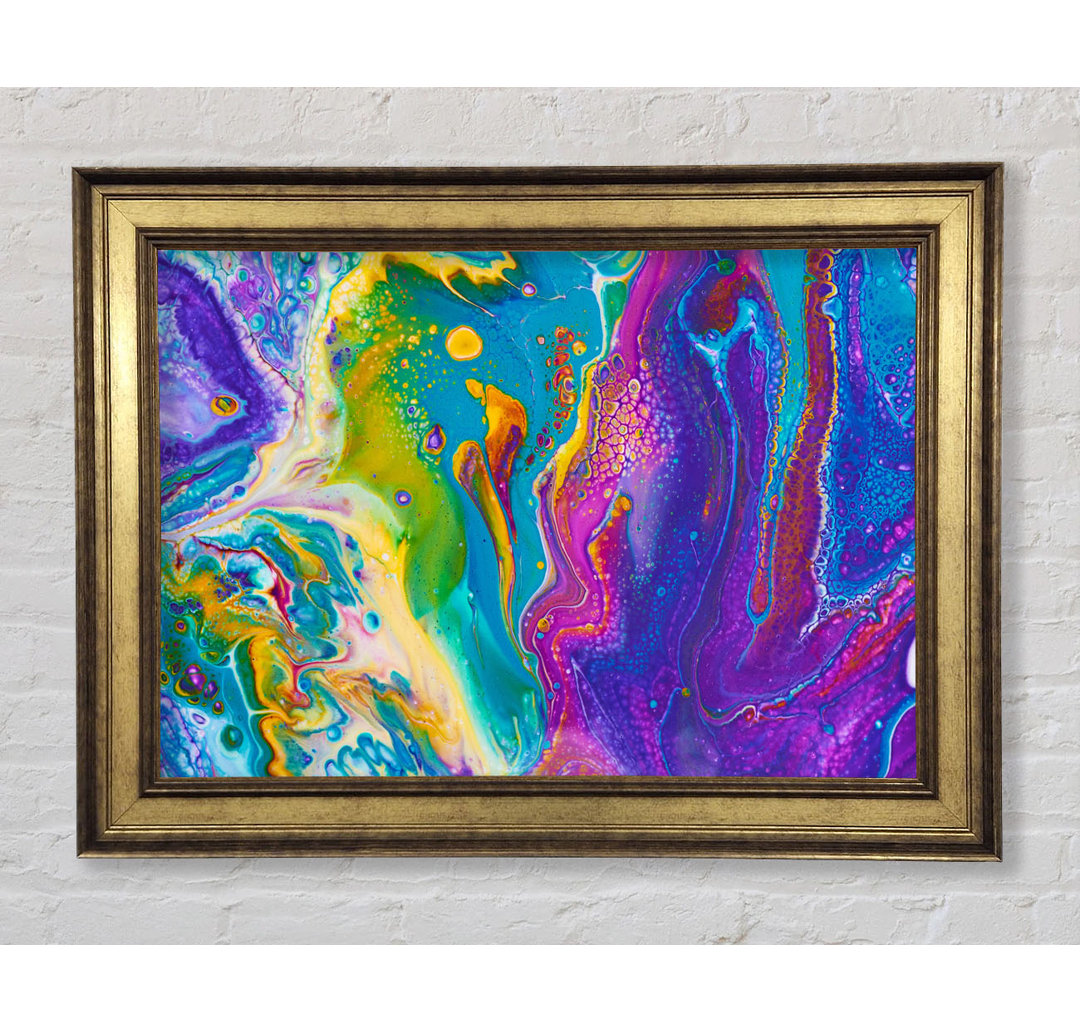 Multicoloured Swirls Of Oil Paint - Einzelner Bilderrahmen Kunstdrucke