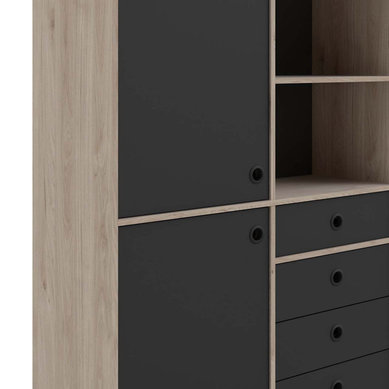 Felecia Rectangle Accent Cabinet, Matt Black