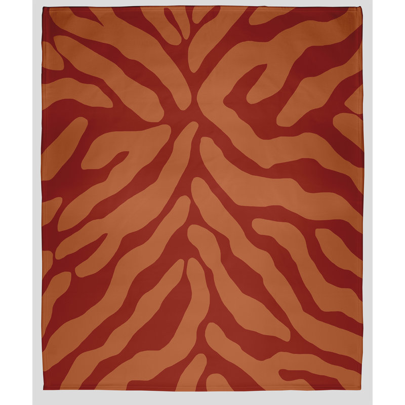 Jeté polaire Flora and Fauna, L 60 po x L 80 po, Orange, 1.95